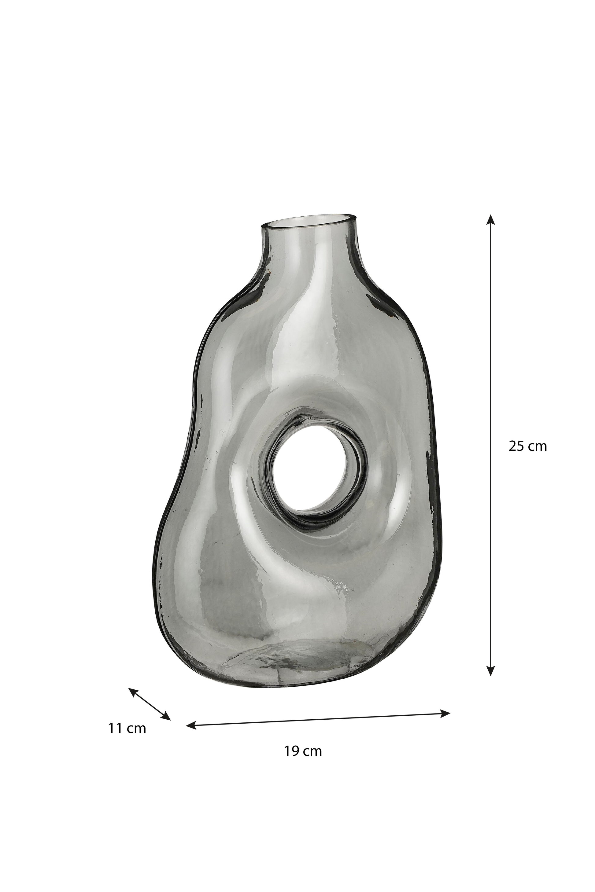 Jay Vase Glass L. Grey - L18,5Xw10,5Xh25Cm