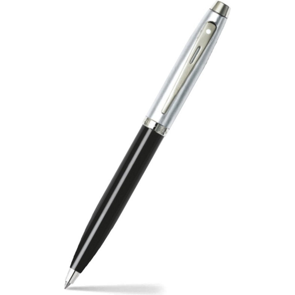Sheaffer Sf-E2931351 Balpen 100 Glossy Black Barrel Brushed Chrome Cap Nickel Plated