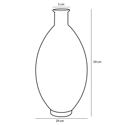 Firenza Bottle Recycled Glass L. Pink - H59Xd29Cm