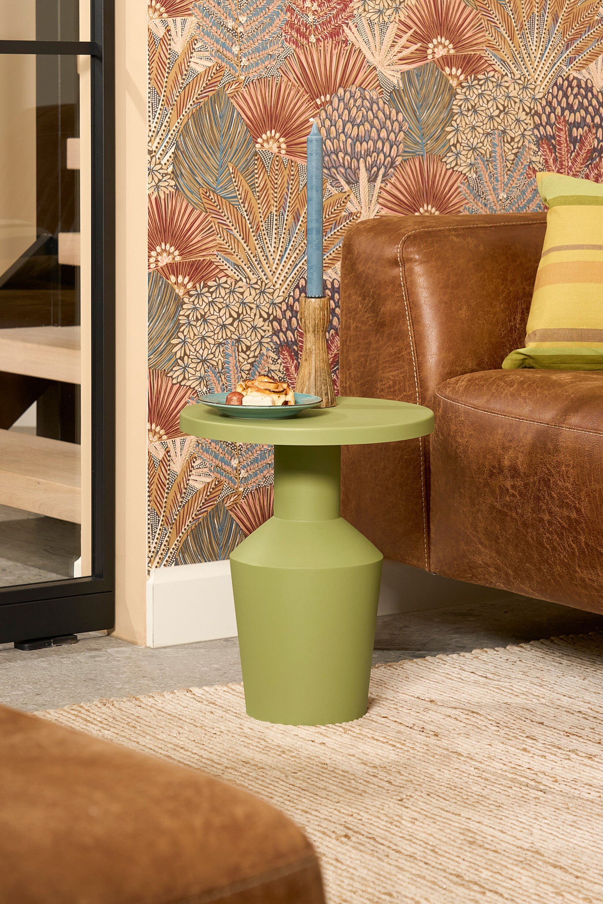 Feroza Side Table L. Green - H41Xd34Cm