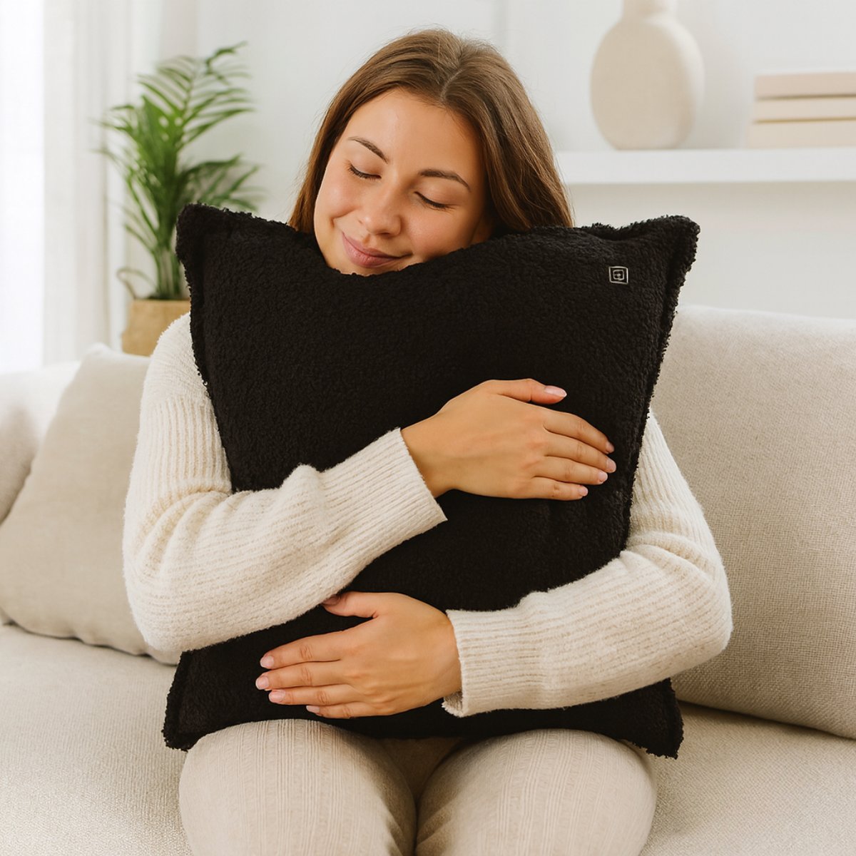 Heating Pillow Black Teddy