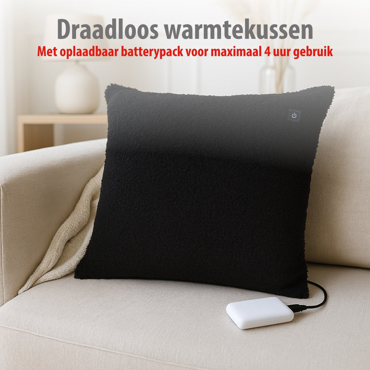 Heating Pillow Black Teddy