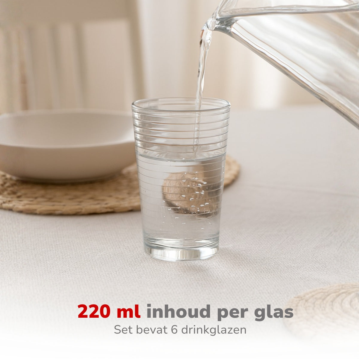 Drinking Glass 220Ml Gl 6Pc