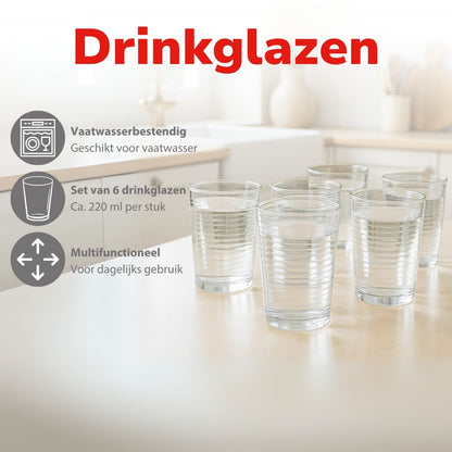 Drinking Glass 220Ml Gl 6Pc