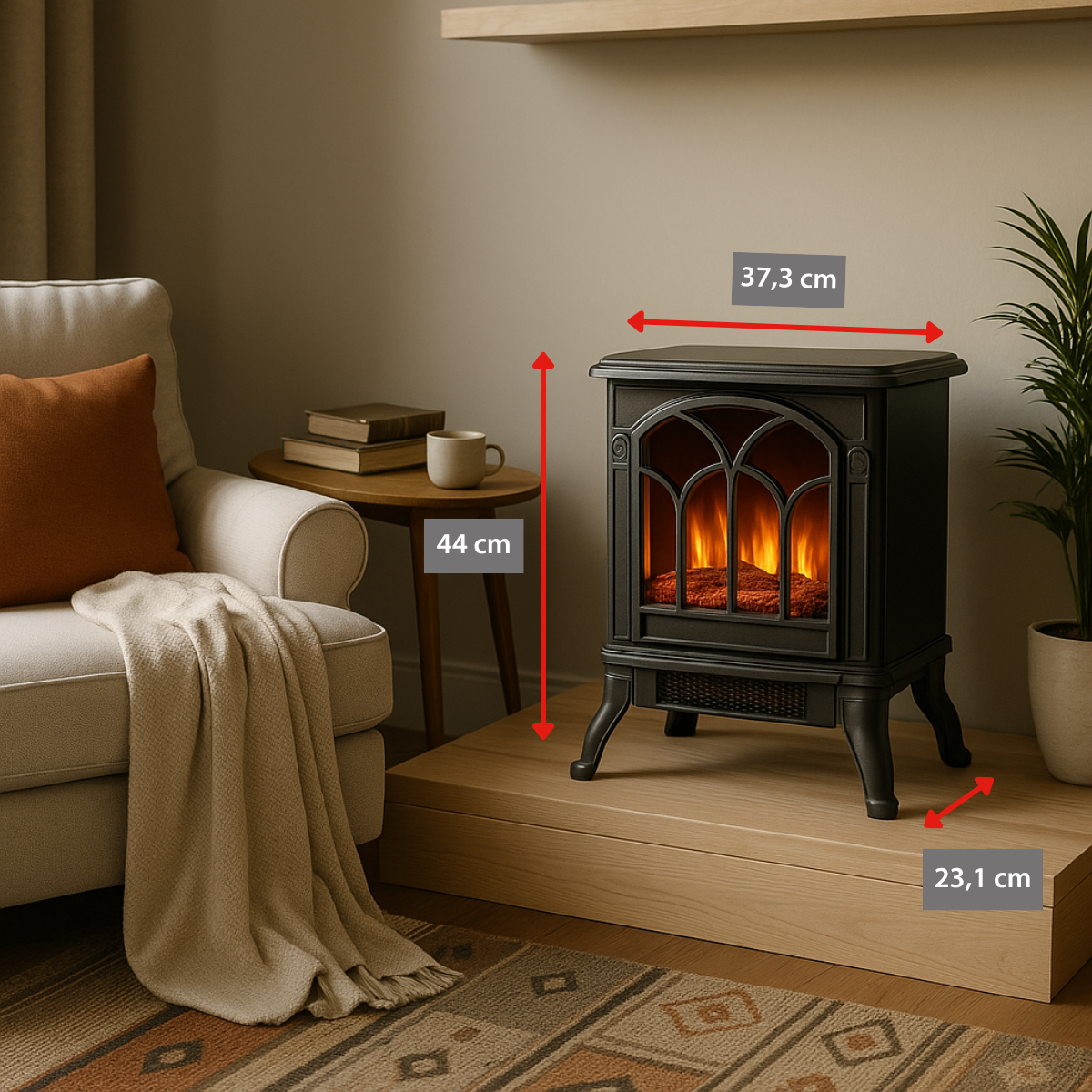 Heater Ptc Fireplace 750/1500W