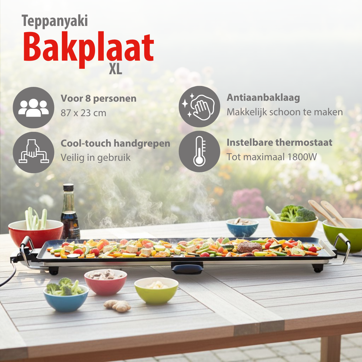 Grill Teppanyaki 1800W 87X23Cm