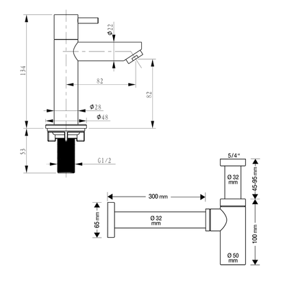 Flat Fonteinset - Keramiek - Kraan Recht Mat Chroom - 38 X 24 X 7 Cm