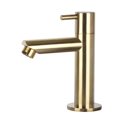 Flat Fonteinset - Keramiek - Kraan Recht Mat Goud - 38 X 24 X 7 Cm