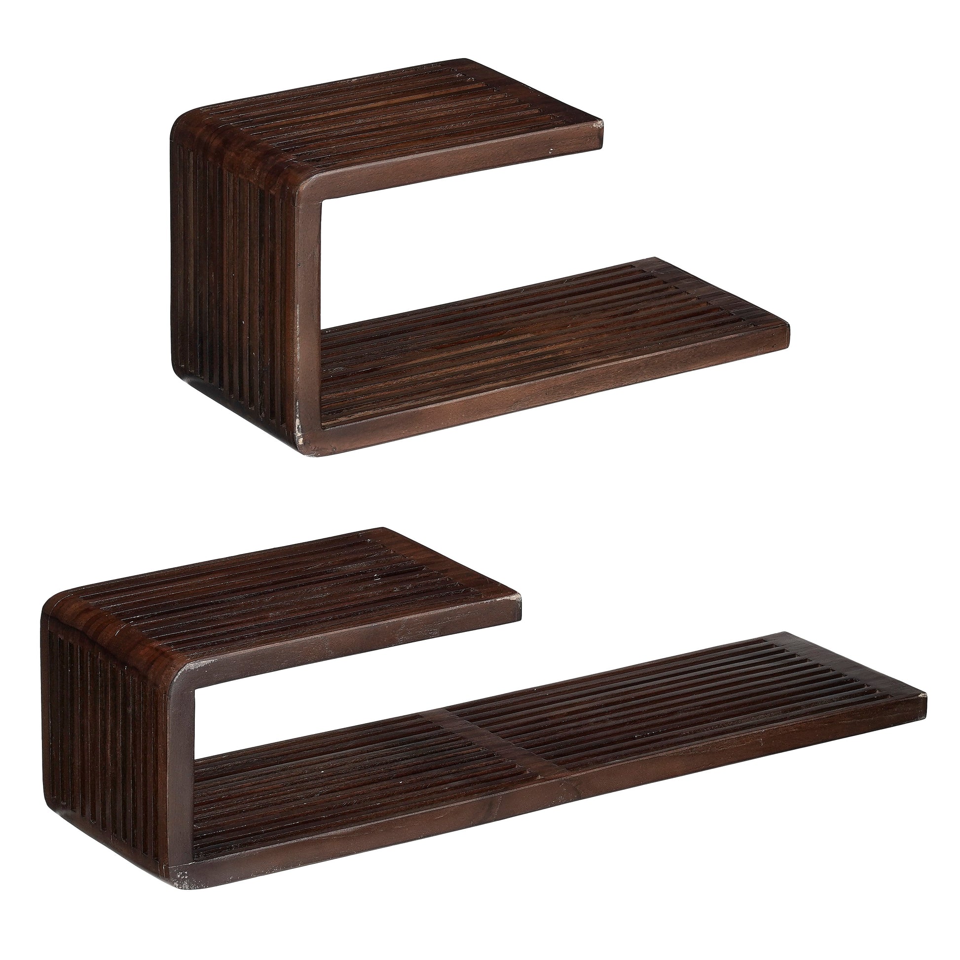 Josha Wandplank Donkerbruin Set Van 2