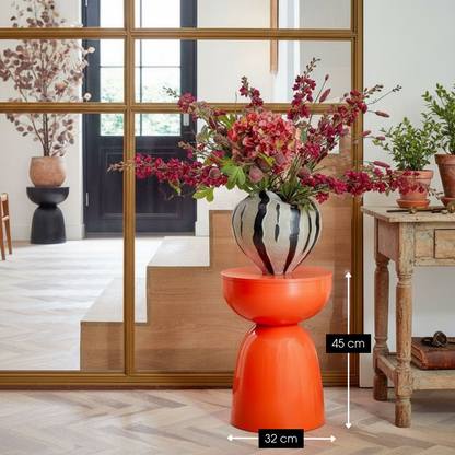 Elliot Bijzettafel- H45 X Ø32 Cm - Ijzer - Oranje