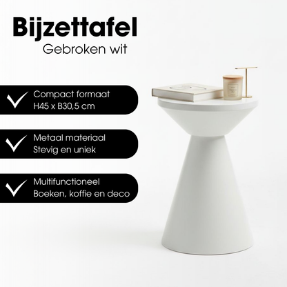 Jim Bijzettafel - H45 X Ø31 Cm - Ijzer - Off-White