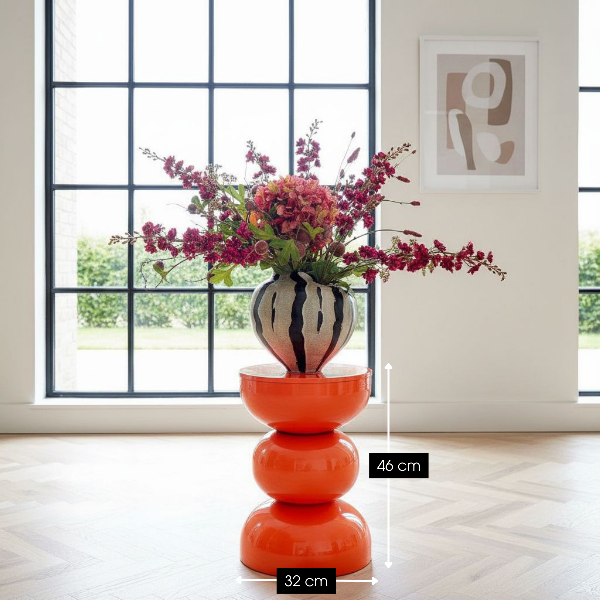 Luna Bijzettafel - H46 X Ø32 Cm - Ijzer - Oranje