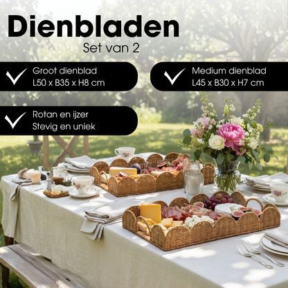 Eleta Dienblad Rechthoekig Set Van 2 - L50 X B35 X H8 Cm