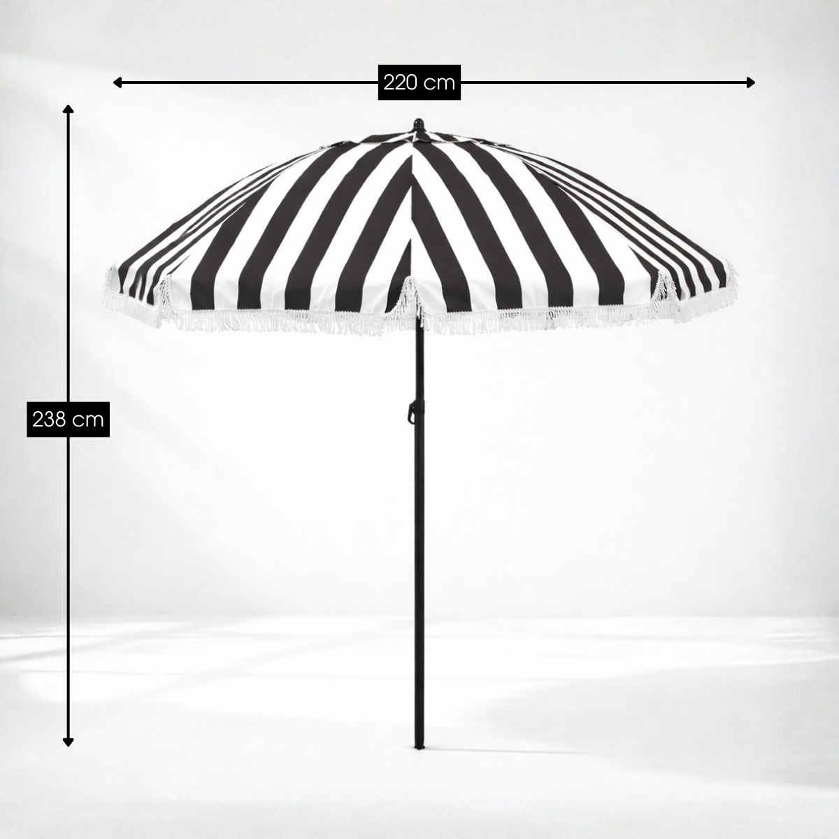 Parasol Osborn Zwart - H238 X Ø220 Cm
