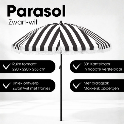 Parasol Osborn Zwart - H238 X Ø220 Cm