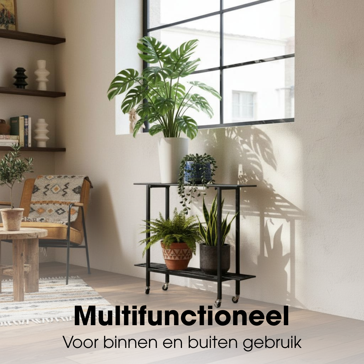 Greenrax Plantentafel Zwart - L90 X B22 X H75 Cm
