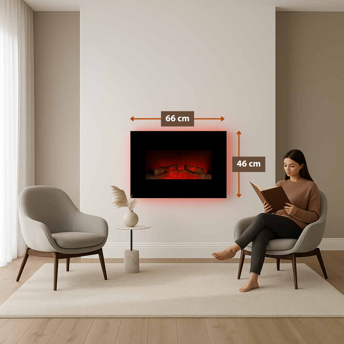 Heater Wall Memphis Led 80Cm