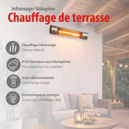 Heater Wall 2000W Gold Halogen