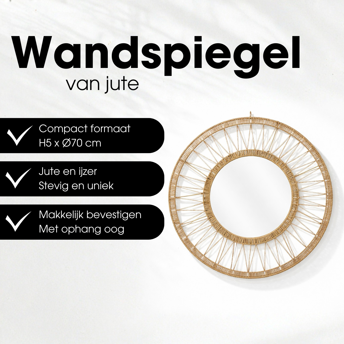 Ludy Spiegel Lichtbruin - H5 X Ø70 Cm