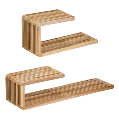 Josha Wandplank - Set Van 2 - L80 X B21 X H20 Cm - Bruin