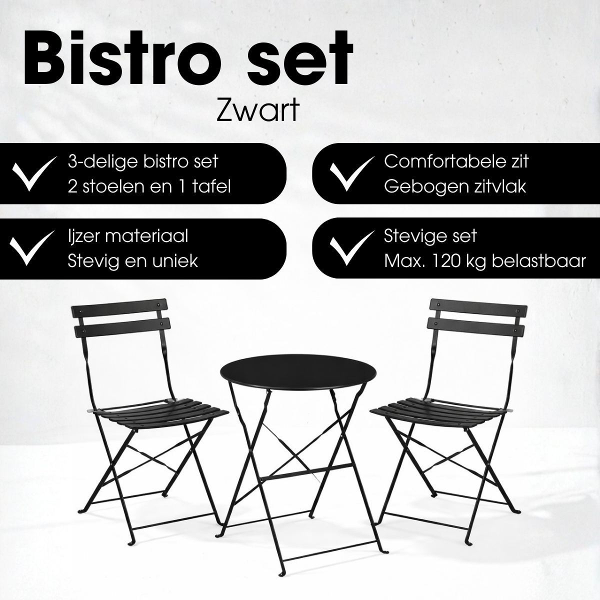 Laurence Bistroset Zwart - 3-Delig