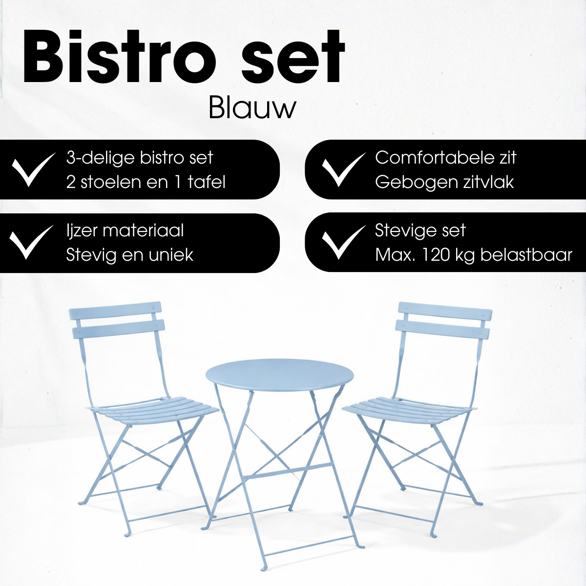 Laurence Bistroset Lichtblauw - 3-Delig