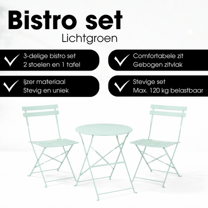 Laurence Bistroset Lichtgroen - 3-Delig
