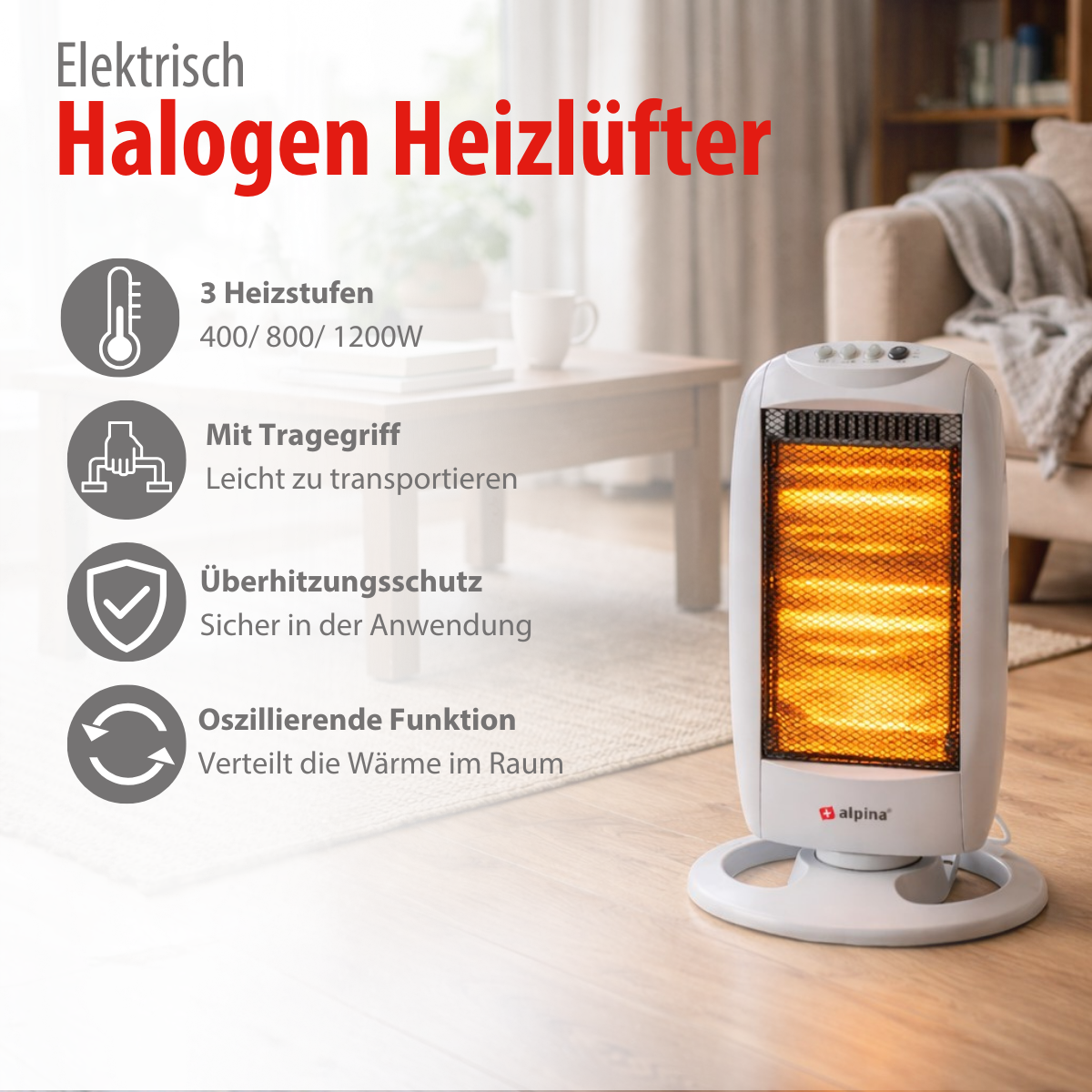 Halogen Heater 1200W
