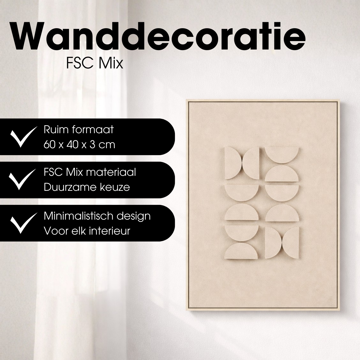 Wanddecoratie Lichtgrijs Fsc Mix