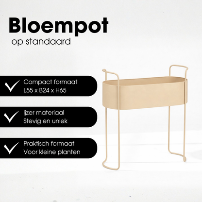 Moritz Bloempot Op Standaard Beige
