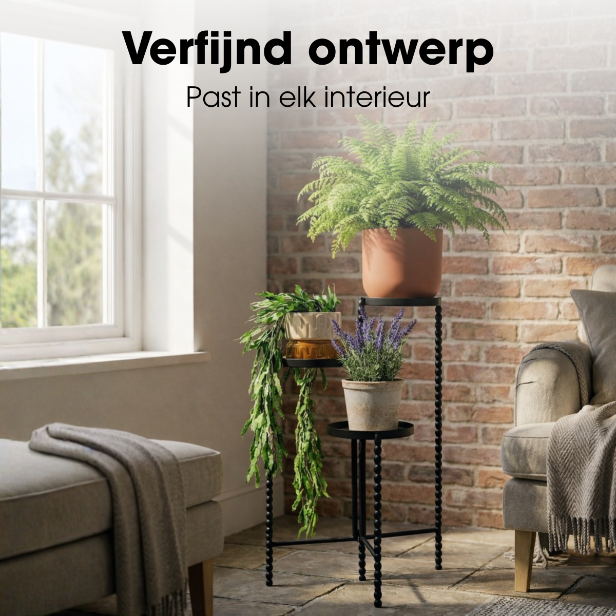 Salvo Plantenstandaard Zwart