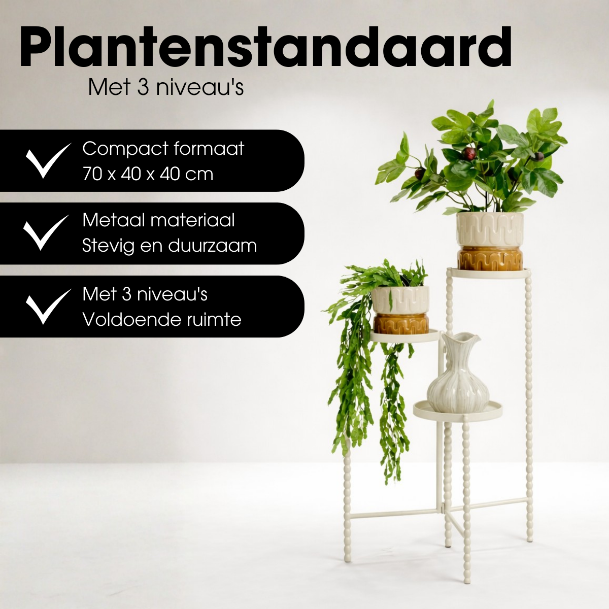 Salvo Plantenstandaard Off White