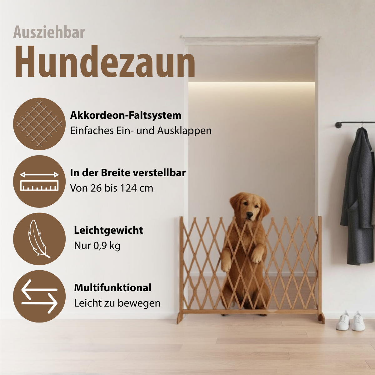 Dog Fence Wood H77X26Cm