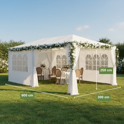 Kinzo Partytent - 6 Zijwanden - 3 X 6 M - Wit