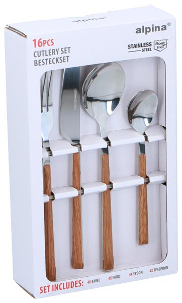 Cutlery Set 16Pc Wood Design