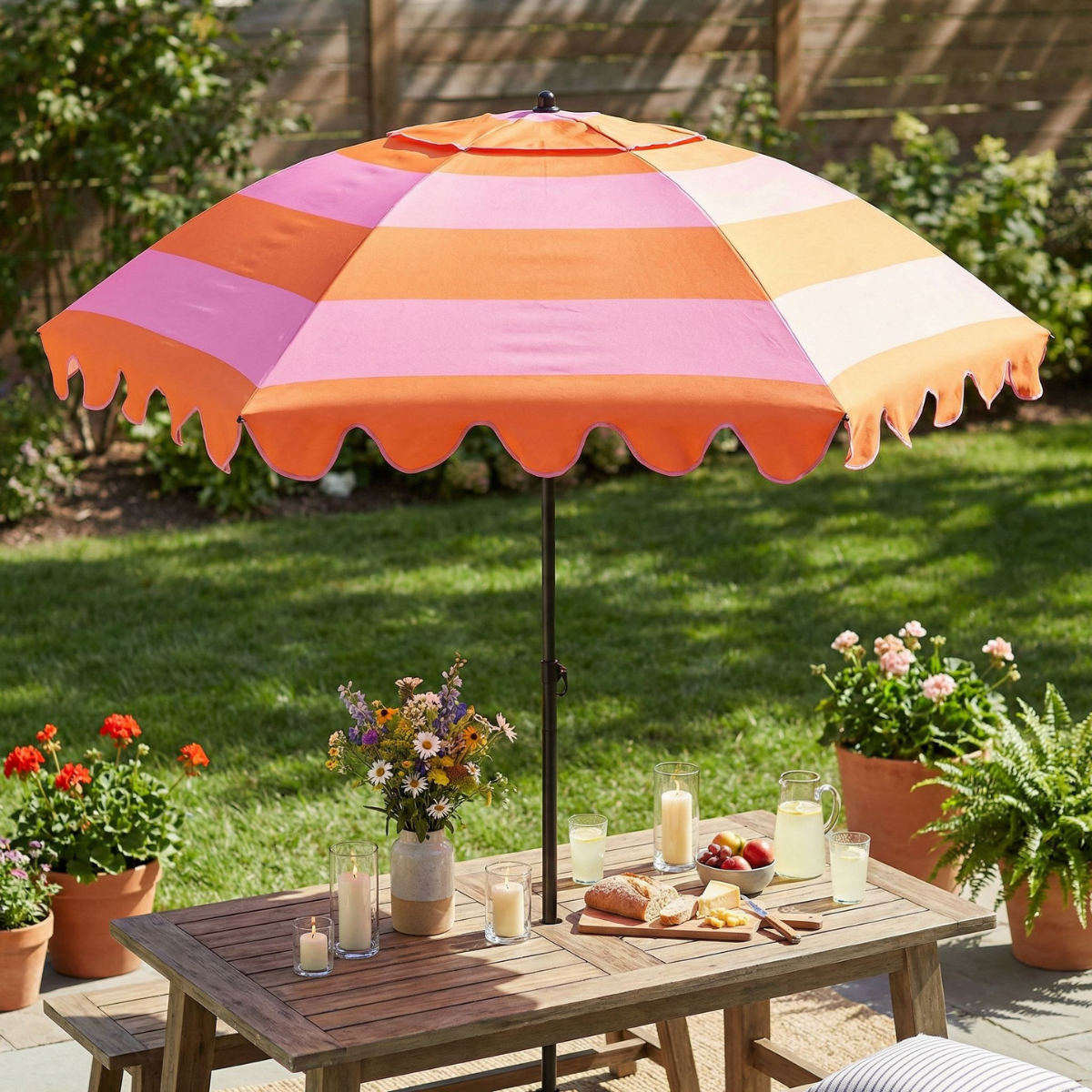 Parasol Strepen Oranje
