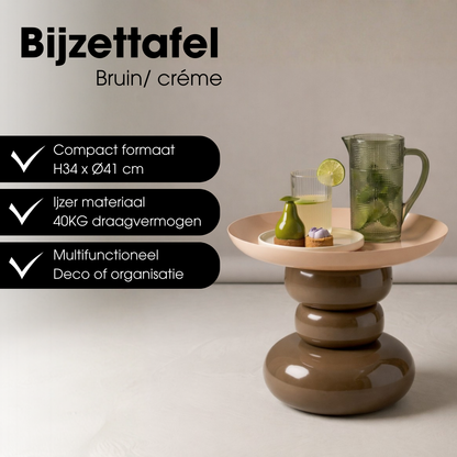 Zita Bijzettafel Bruin
