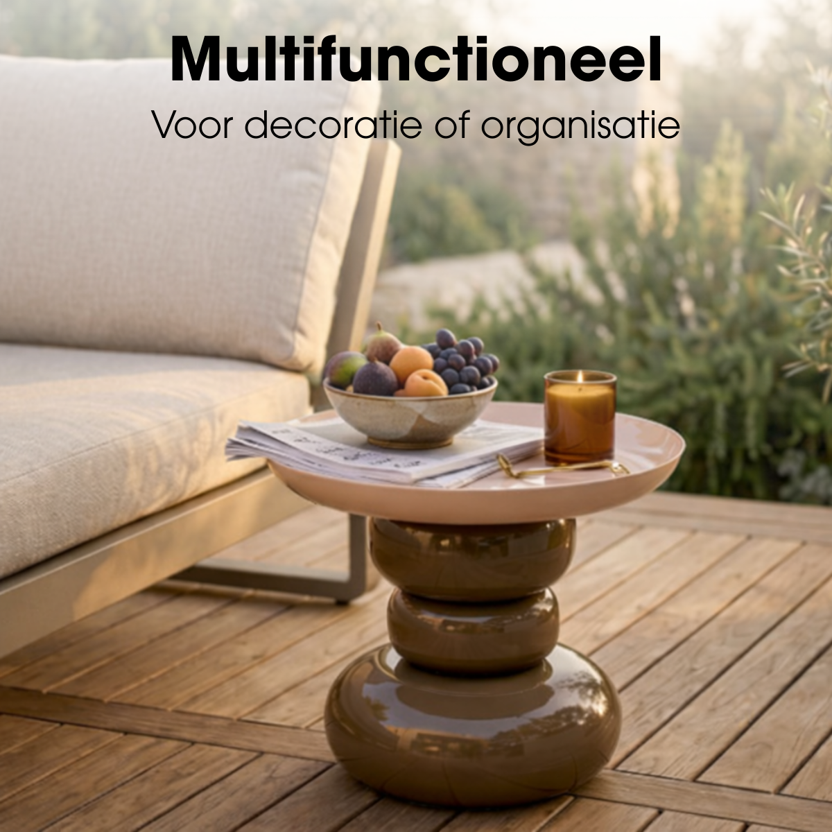 Zita Bijzettafel Bruin