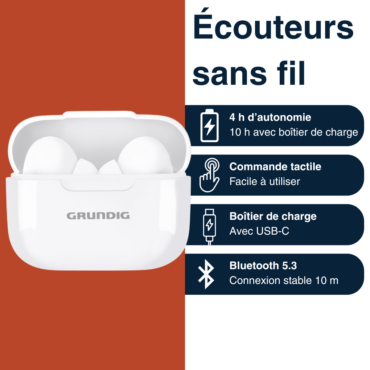 Earphones Stereo Tws White