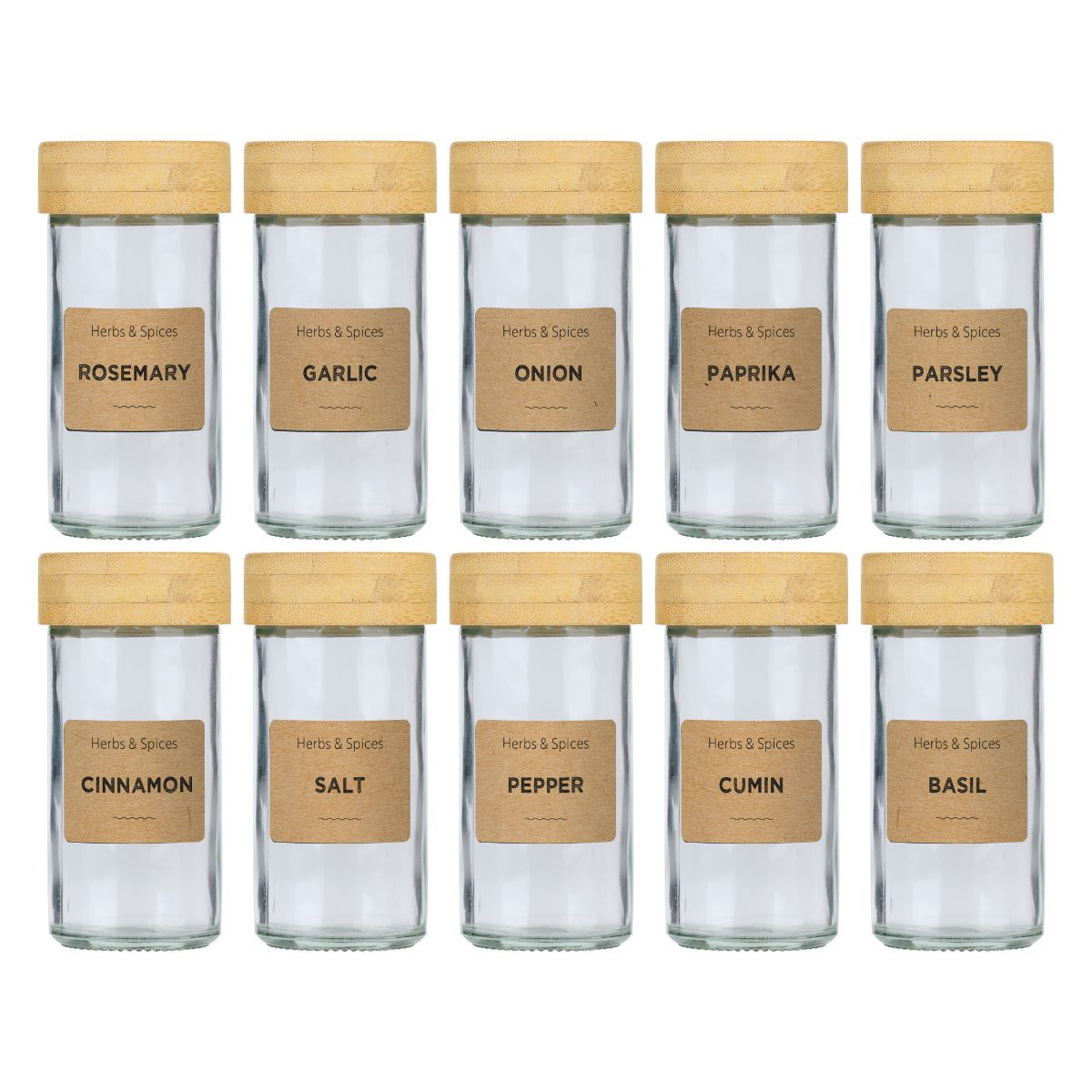 Spice Jar With Bamboo Lid 12Pc