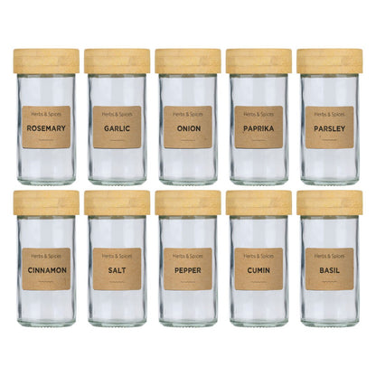 Spice Jar With Bamboo Lid 12Pc