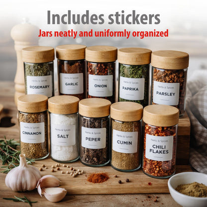 Spice Jar With Bamboo Lid 12Pc