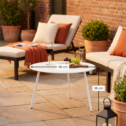 Seatle Side Table White - H38Xd58Cm