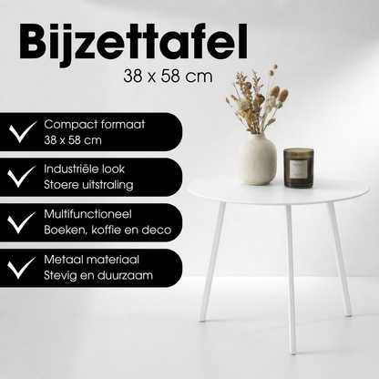 Seatle Side Table White - H38Xd58Cm