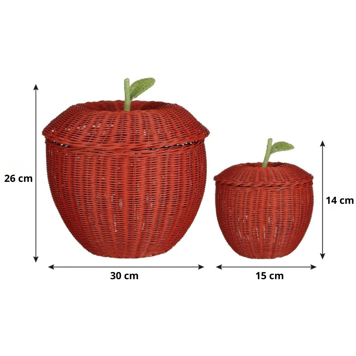 Basket With Lid Pink Set Of 2 - H26Xd30Cm