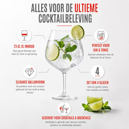 Gin & Tonic Glass 730Ml 4Pc