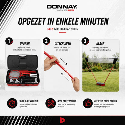 Badmintonset 5Pcs Mt/Pp