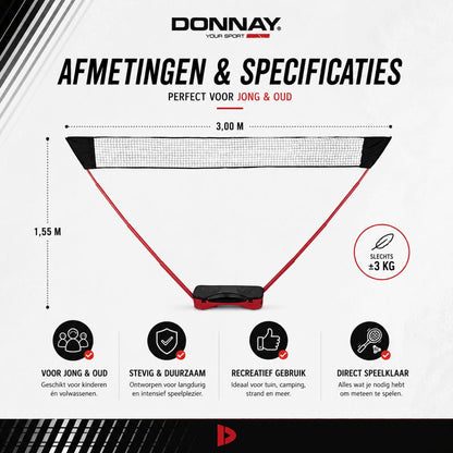 Badmintonset 5Pcs Mt/Pp