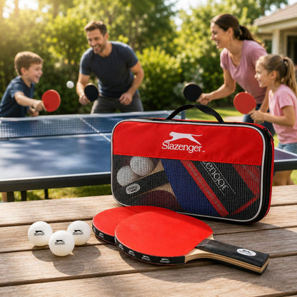 Slazenger Tafeltennisset - 6-Delig - 2 Bats - 3 Ballen - Opbergtas