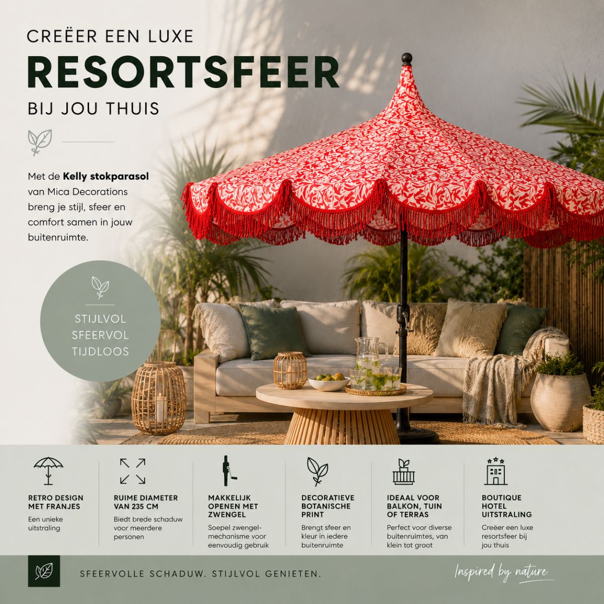 Kelly Parasol Rood
